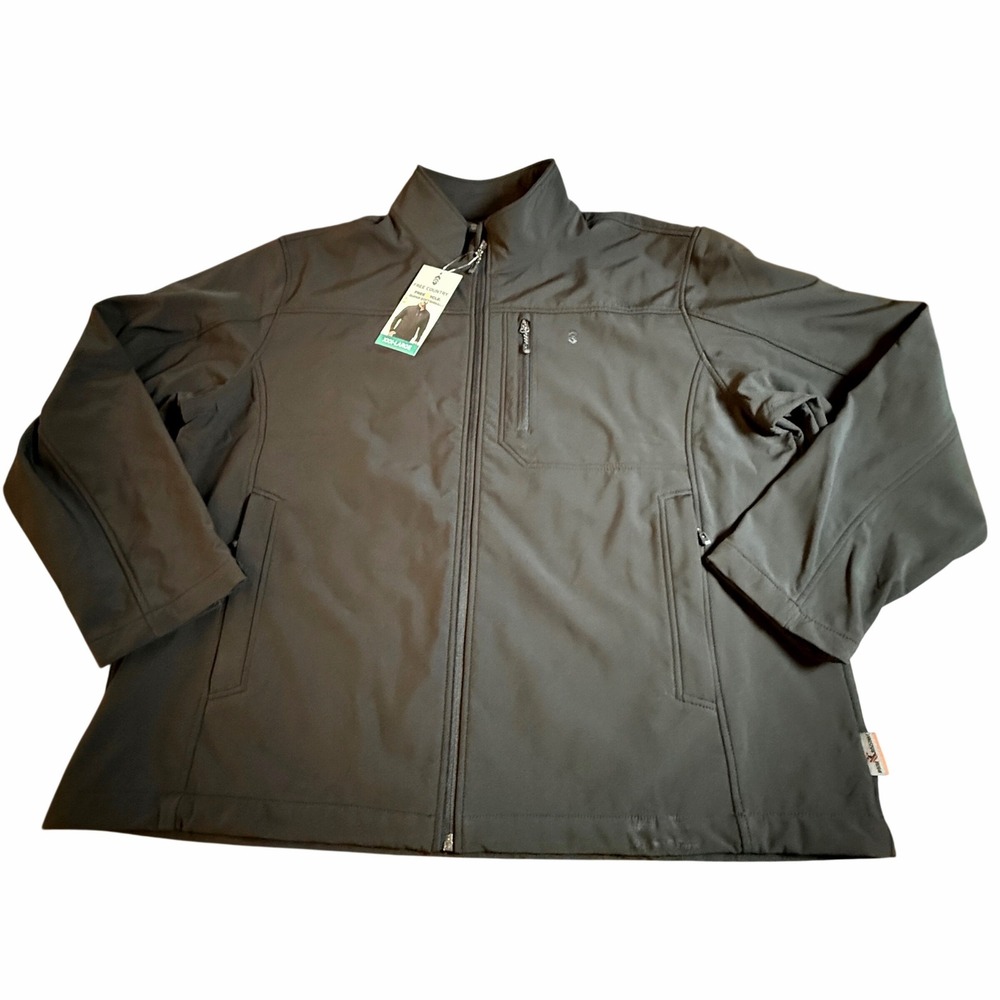 Free Country Softshell Jacket Mens XXXL Jet Black Water Resistant Windproof Coat